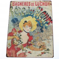 Plaques murales métal déco Bagnères de Luchon 24 x 32 cm